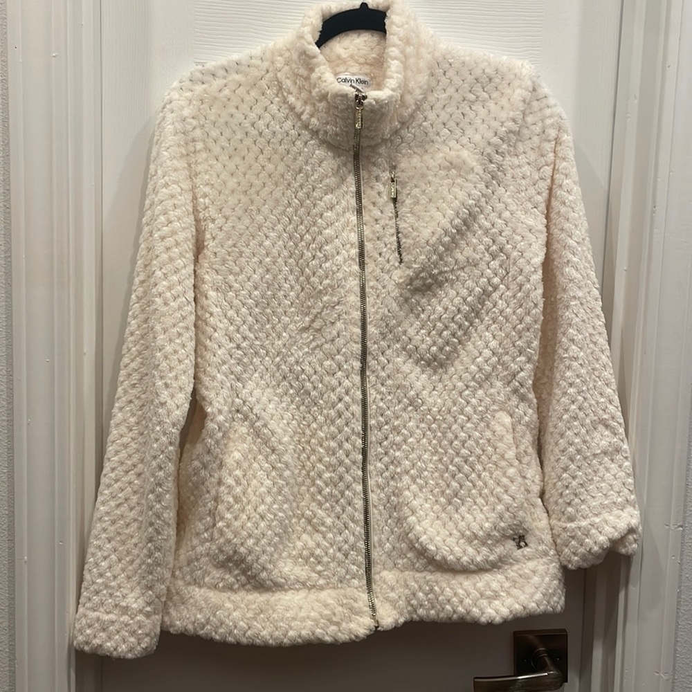Calvin Klein Cream Fleece Jacket M